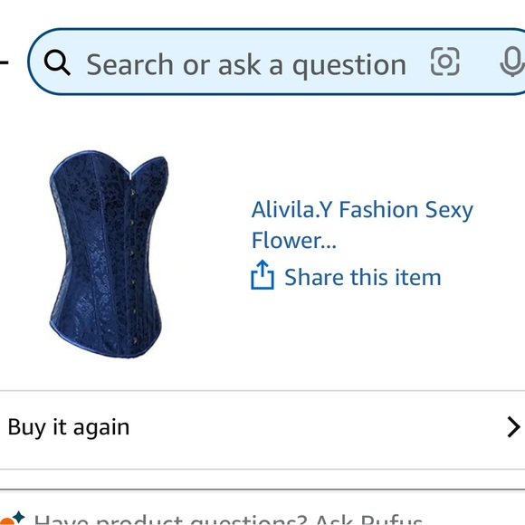 Royal Blue Corset Top sz xl 36” bust - Picture 4 of 5